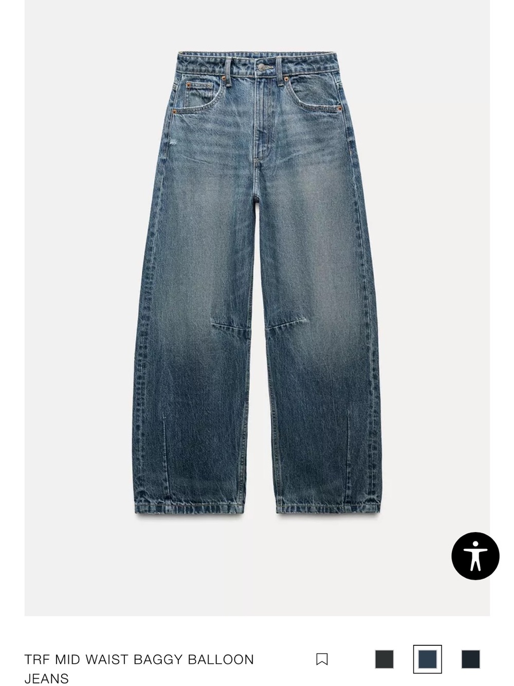 Zara TRF Baggy Balloon Jeans - Faded Blue